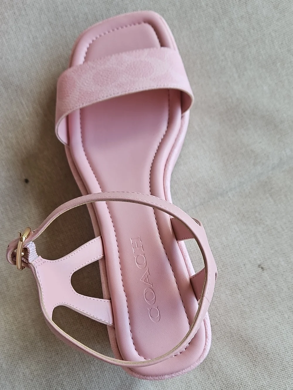 COACH Gale Wedge Platform Sandals In Pink Lyst Signature Canvas, Size 9.5